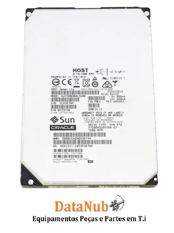 Hd Sas StorageServer Sun Oracle Sun 8Tb/12gbs - HD Interno